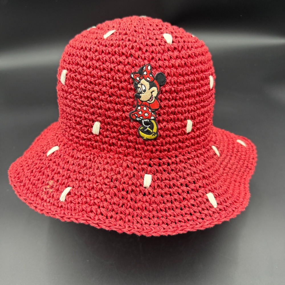 Disney Kids Minnie Mouse Straw‎ Sun Hat Red Size Small Beach Vacation